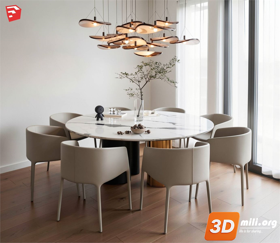 Dining Table Set Skp Files